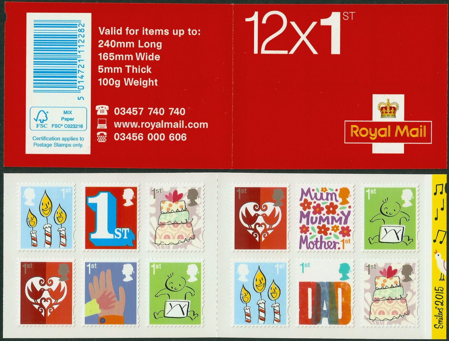 2015 GB - QB1 12 x Greetings Booklet 5th Issue **OUT OF STOCK**